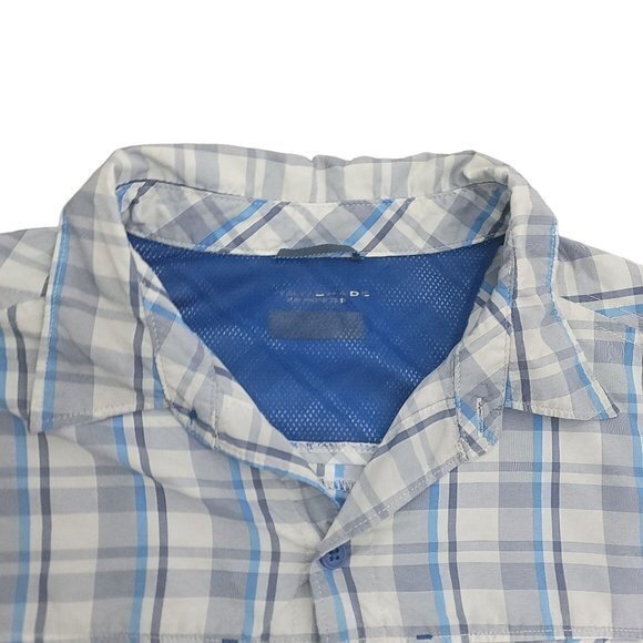 Columbia Mens Size Large Blue Plaid Short Sleeve Button Front Shirt‎ - Picture 4 of 8
